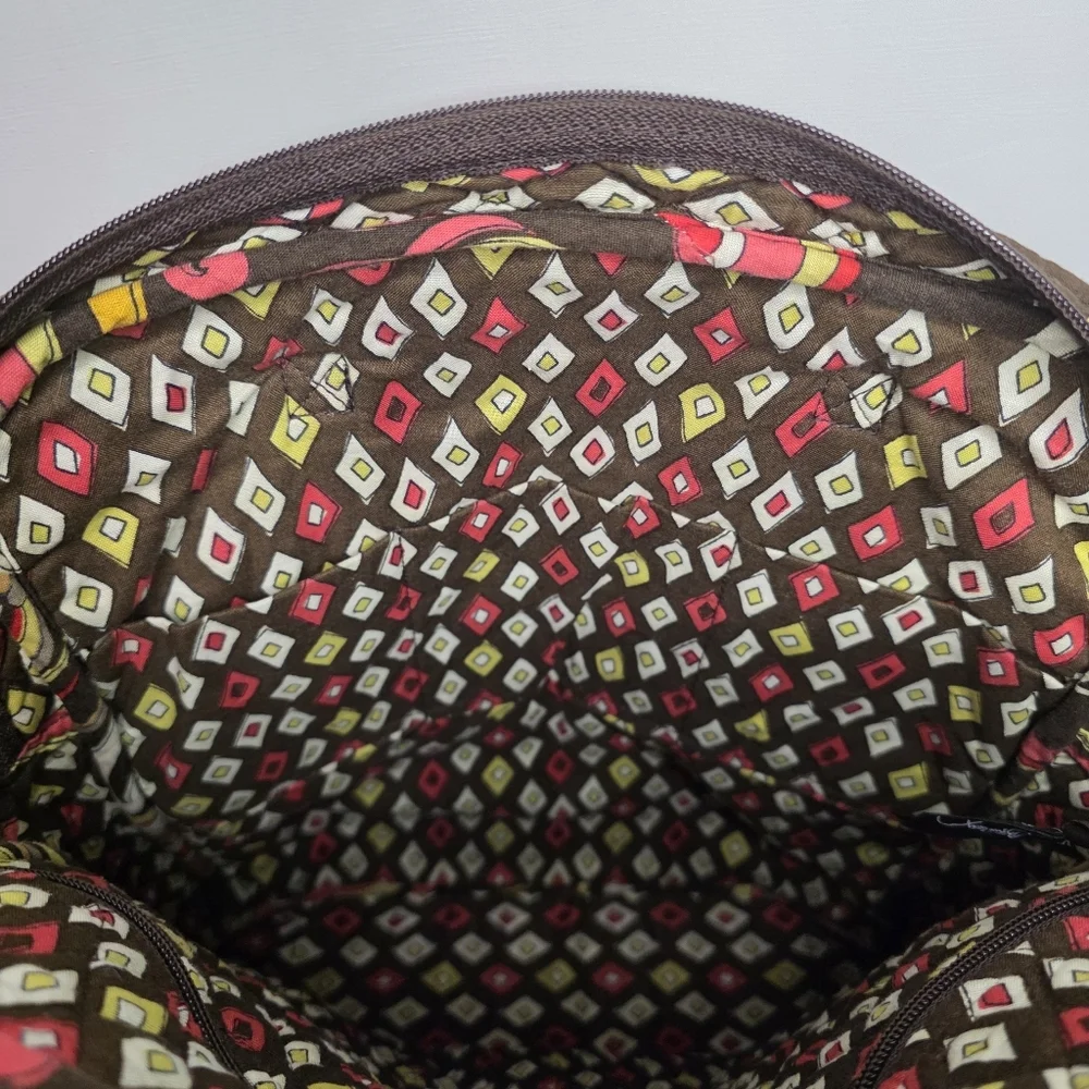 Vintage Vera Bradley Puccini Shoulder Bag – Brown, Pink, Orange, Yellow, White - Picture 7 of 8